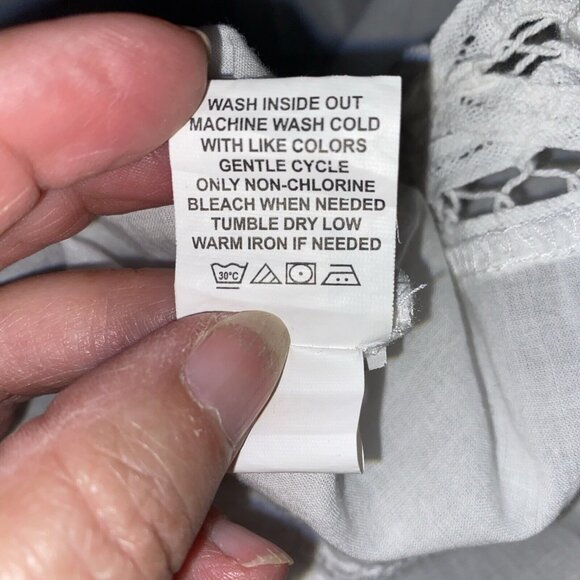 Women's Sweet Magnolia White Embroidered Long Cotton Tunic size XL - Picture 9 of 11